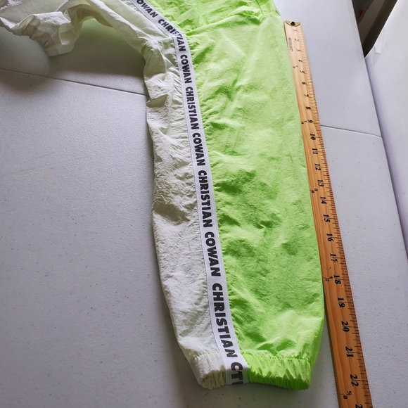 ASOS Design x Christian Cowan Tracksuit Size 12 Nylon Jacket and Joggers Neon - Picture 6 of 16